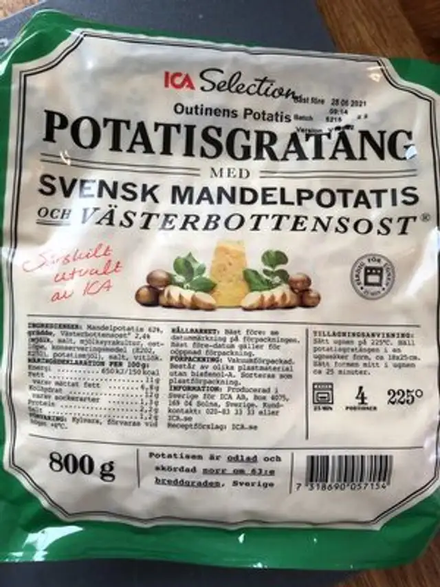 Potatisgratäng ICA Selection front packaging