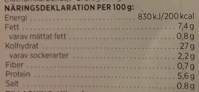 ICA i♥eco Supersmaskiga och goda ekologiska plättar nutrition facts table