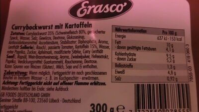 Currybockwurst mit Kartoffel