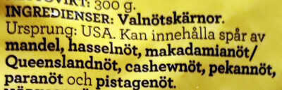 Valnötskärnor ingredients label