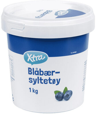 X-tra Blåbærsyltetøy 1000g front packaging