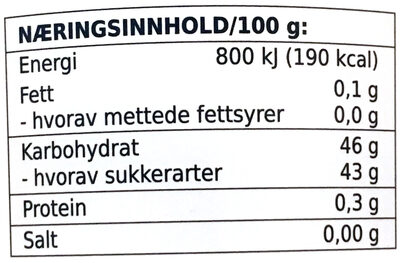 X-tra Blåbærsyltetøy 1000g nutrition facts table