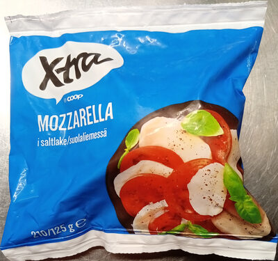 Coop X-tra Mozzarella front packaging