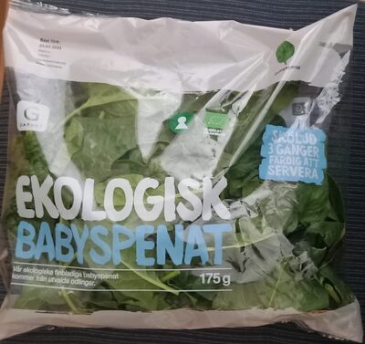 Baby spinach front packaging