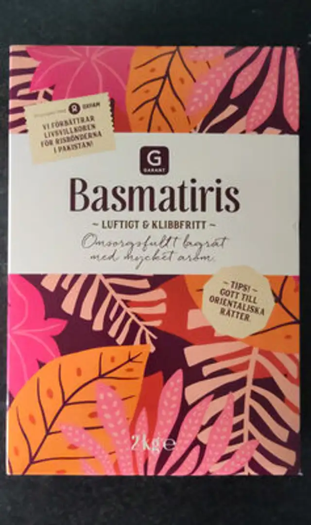 Basmati rice front packaging