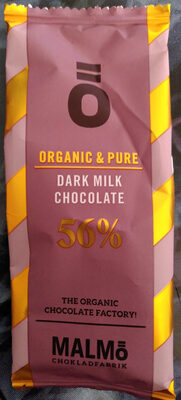 ö - Organic & pure Dark Milk Chocolate 56 %
