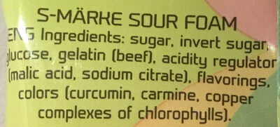 S-Marke Surt Skum 70g Jamtgott ingredients label