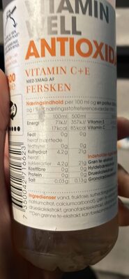 VITAMIN WELL ANTIOXIDANT VITAMIN C+E MED SMAG AF FERSKEN nutrition facts table