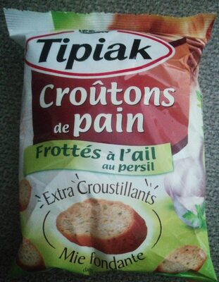 Croûtons de pain frottés à l'ail au persil