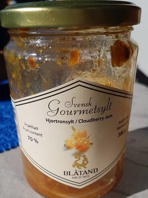 Cloudberry jam front packaging
