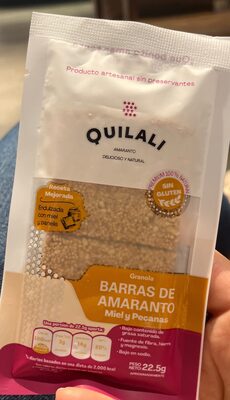 Barra de Amaranto miel y pecanas