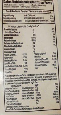 Bebida Nutricional de Soya nutrition facts table