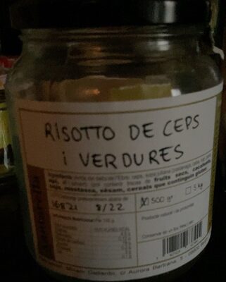 Risotto de ceps amb verduretes