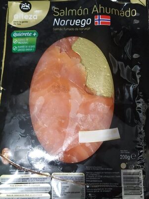 Salmón ahumado noruego front packaging