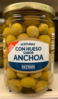 Aceituna con hueso sabor anchoa front packaging