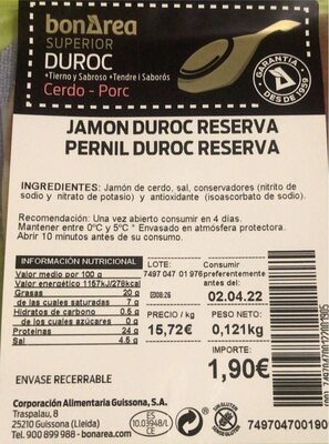 Jamon Duroc Reserva