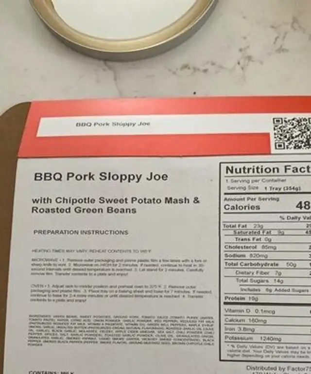 BBQ pork sloppy joe front packaging