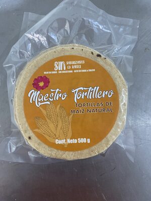 Tortillas de maíz natural ingredients label