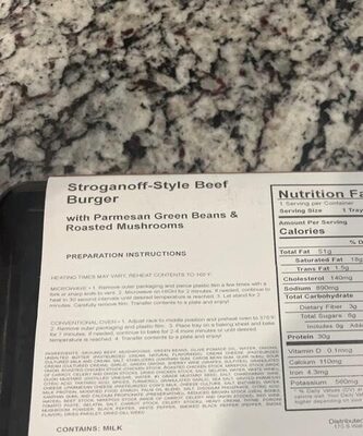 Stroganoff style beef burger