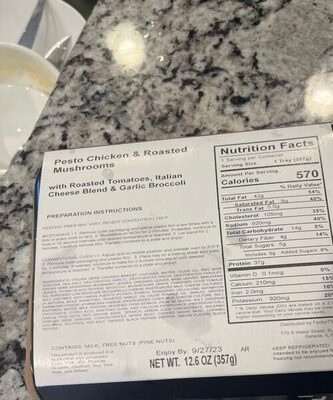 Pesto chicken and roasted mushrooms