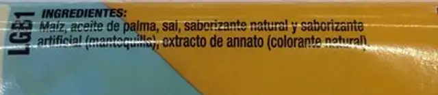 Act II sabor Mantequilla Light ingredients label