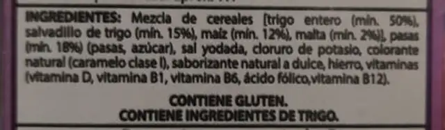 All Bran raise ingredients label