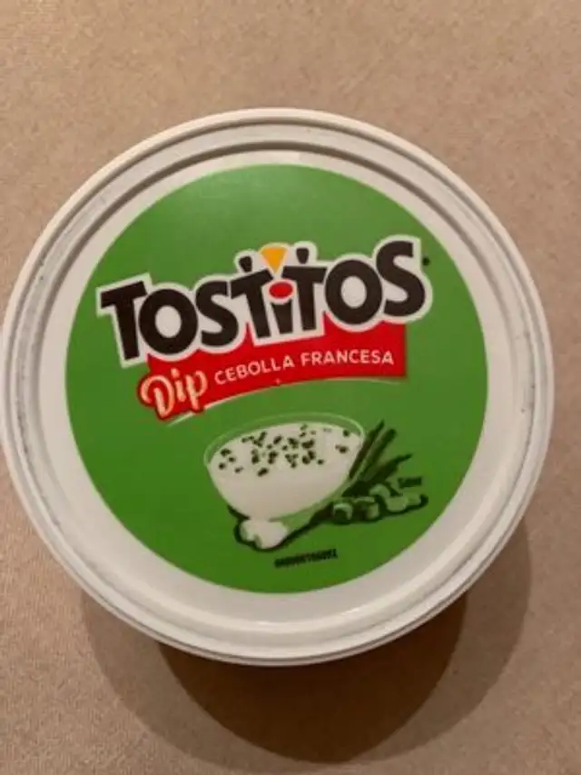 Tostitos Dip Cebolla francesa ingredients label