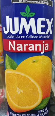 Bebida con naranja front packaging