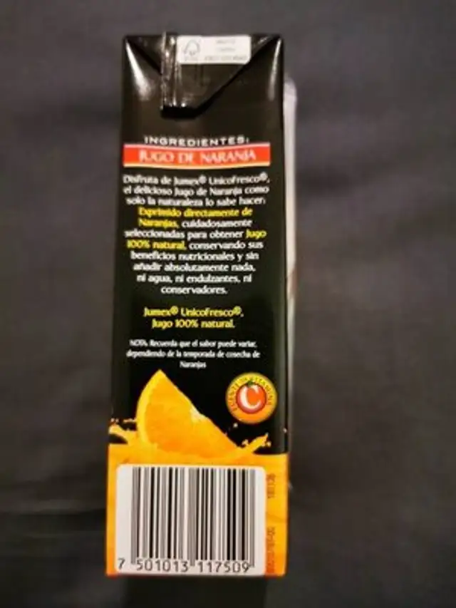 Único Fresco ingredients label