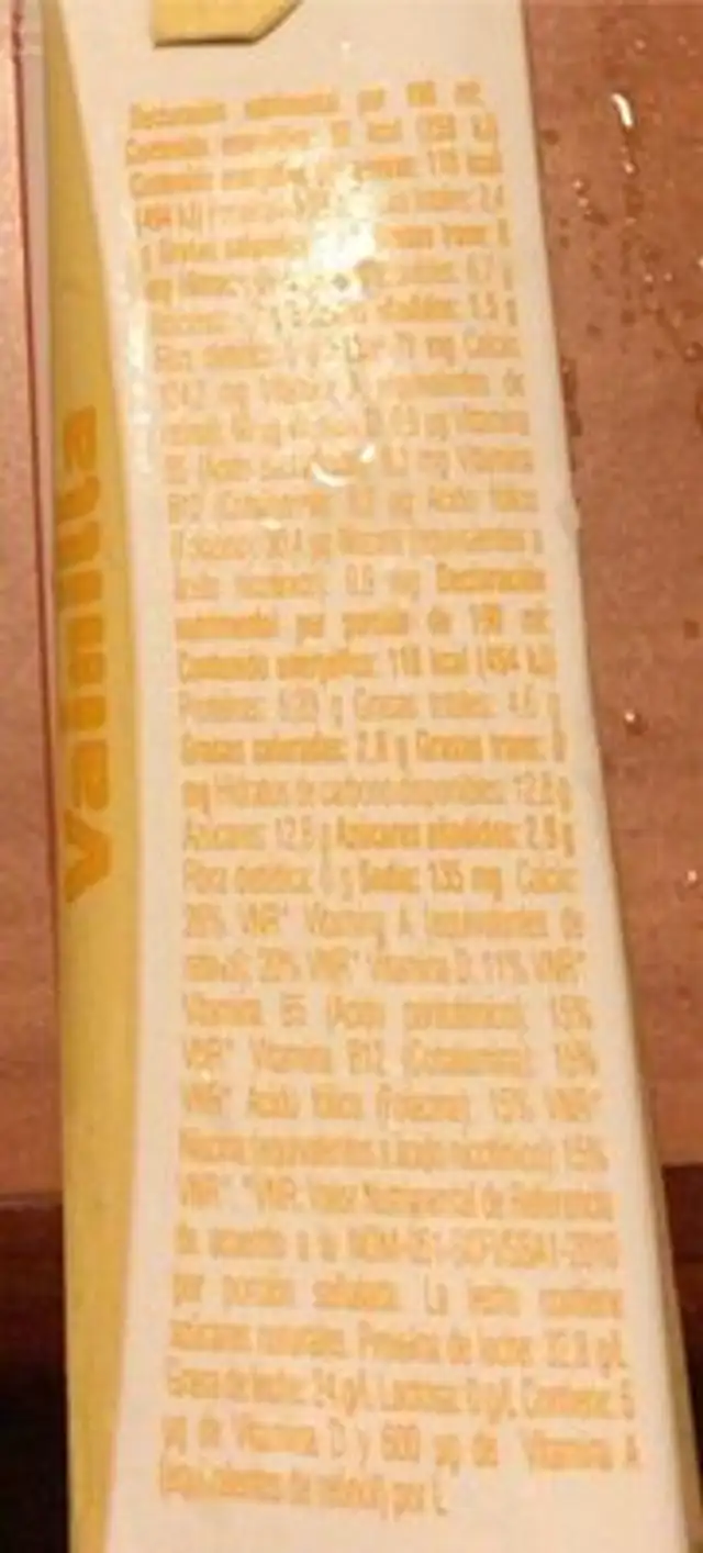 Yomi Minion Vanilla Milk nutrition facts table