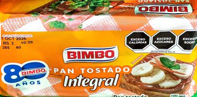 Pan tostado integral front packaging