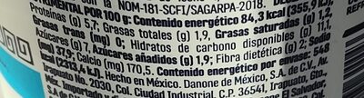 Danone griego endulzado nutrition facts table