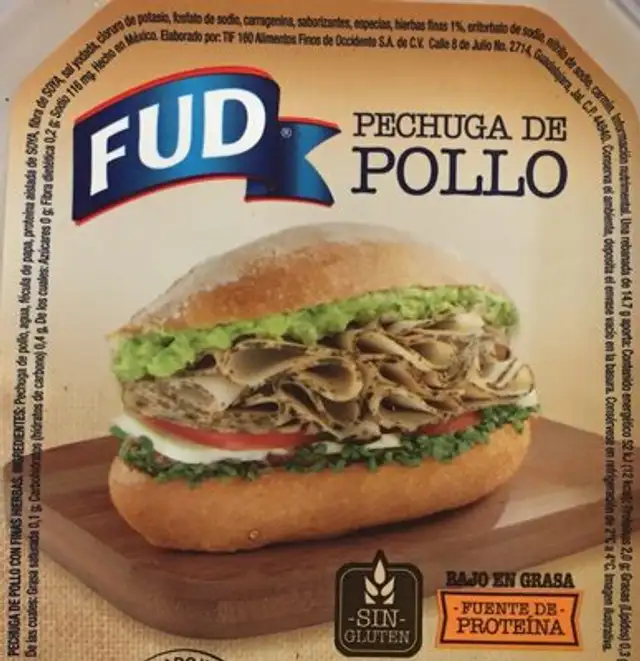 Pechuga de pollo con finas hierbas FUD nutrition facts table