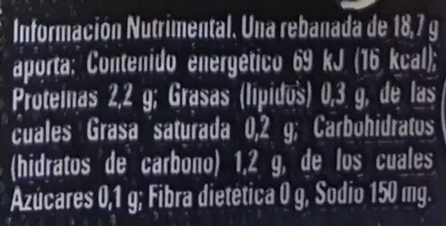 Fud Virginia nutrition facts table