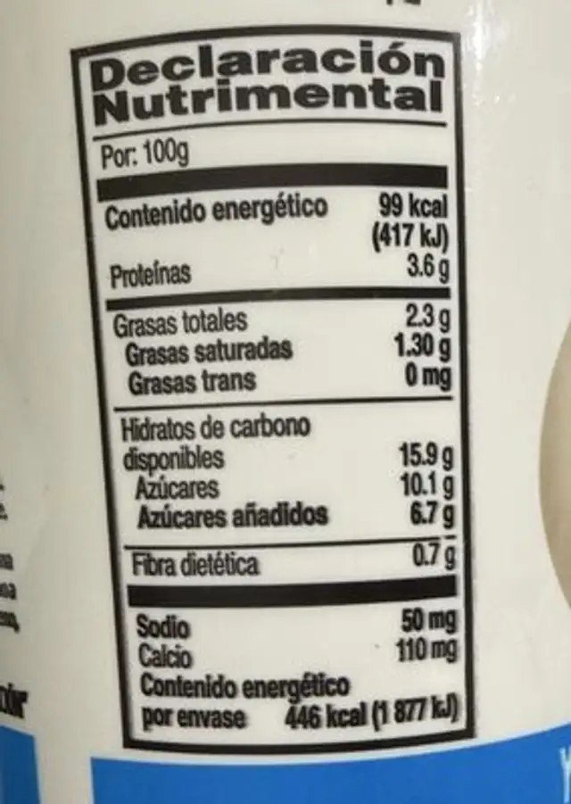 Yoghurt sabor natural con probióticos y mezcla de granola nutrition facts table