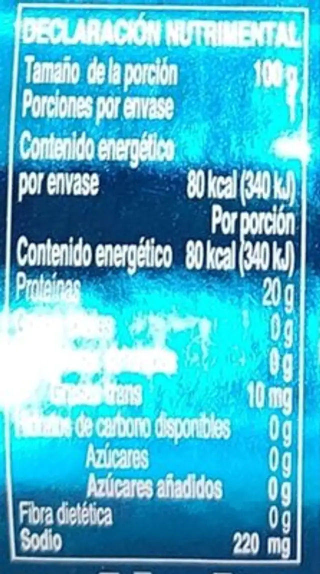 atún nutrition facts table