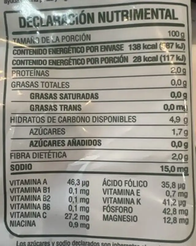 MEZCLA ORIENTAL nutrition facts table
