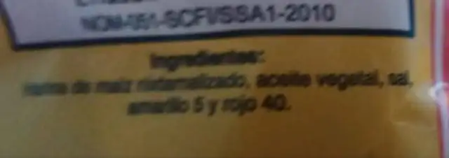 Totopes ingredients label
