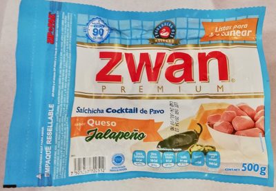 Zwan premium Salchicha Cocktail de pavo sabor queso jalapeño