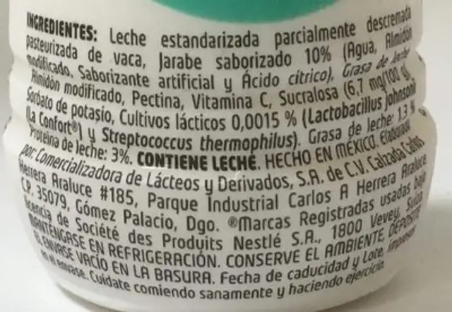 Gastro Protect Natural ingredients label