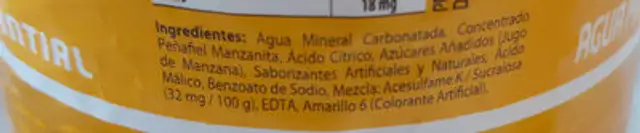 Peñafiel ingredients label