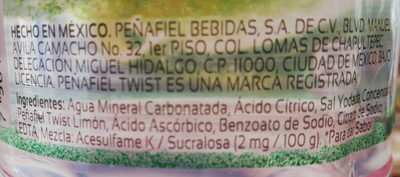 peñafiel twist con limón y sal ingredients label