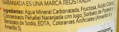 Peñafiel ingredients label