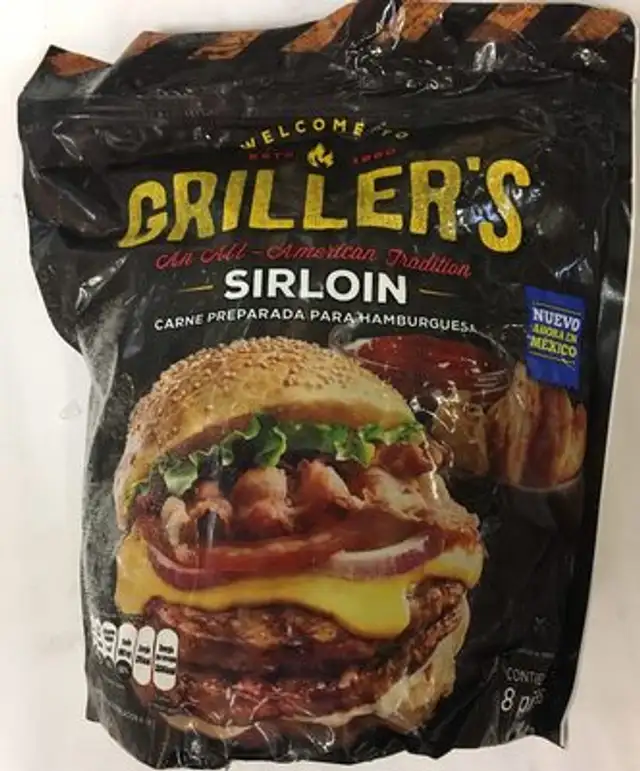 Carne para hamburguesa sirloin Griller´s front packaging