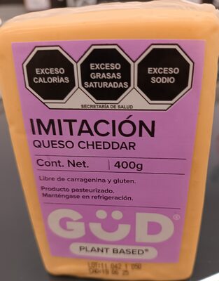 Imitación queso cheddar front packaging