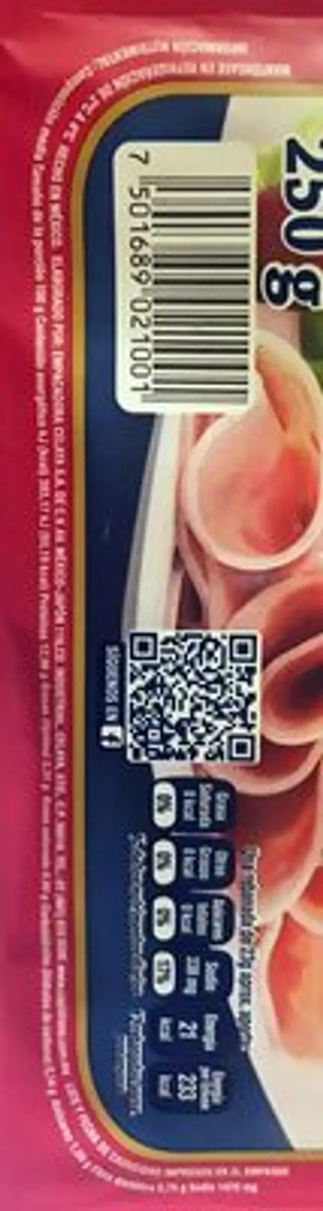 Capistrano Vida Deli nutrition facts table