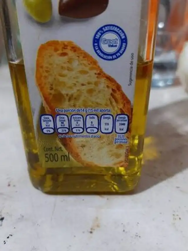 Aceite nutrition facts table