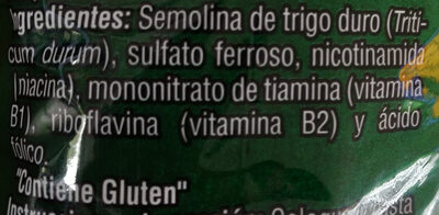 Fusilli ingredients label