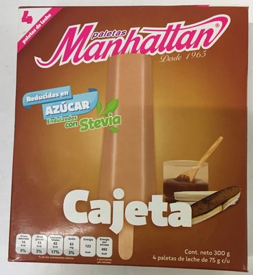 Paletas Heladas de cajeta endulzadas con Stevia Manhattan