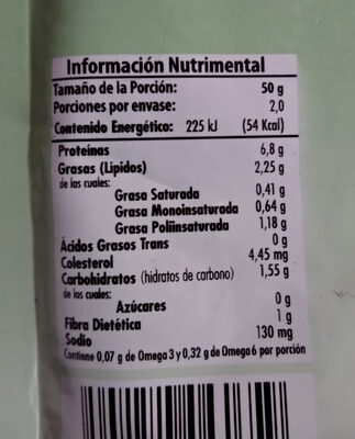 Lomo de atún con verduras nutrition facts table
